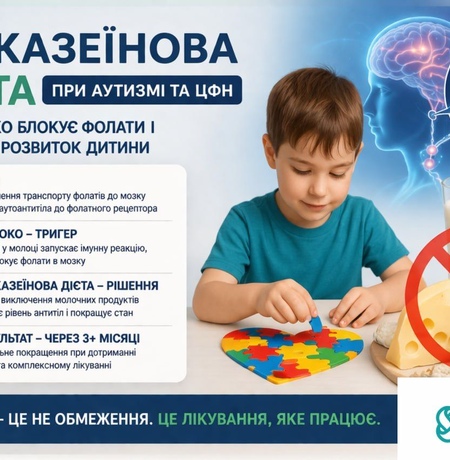 Безказеїнова дієта при церебральній фолатній недостатності